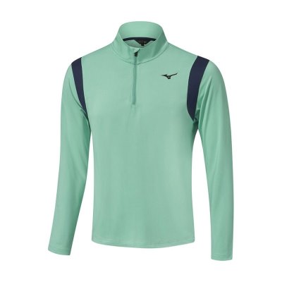 Camisa Mizuno Breeze Elite 1/4 Zip Hombre - Verdes - Chile M197IMDTPF